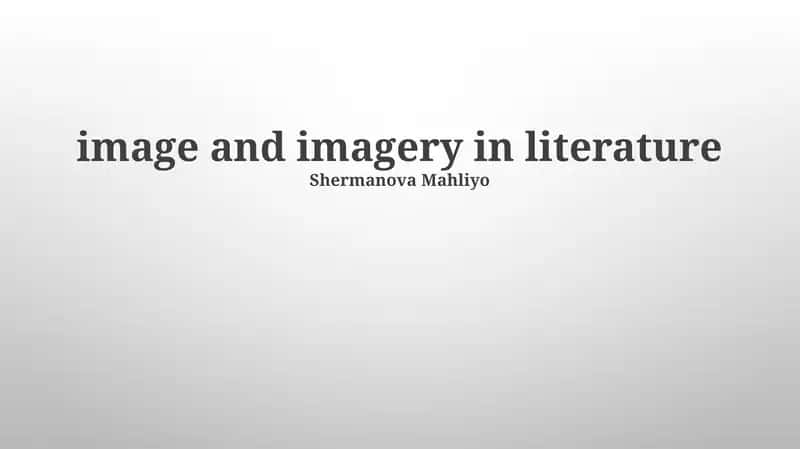 Figurative Language and Imagery 1