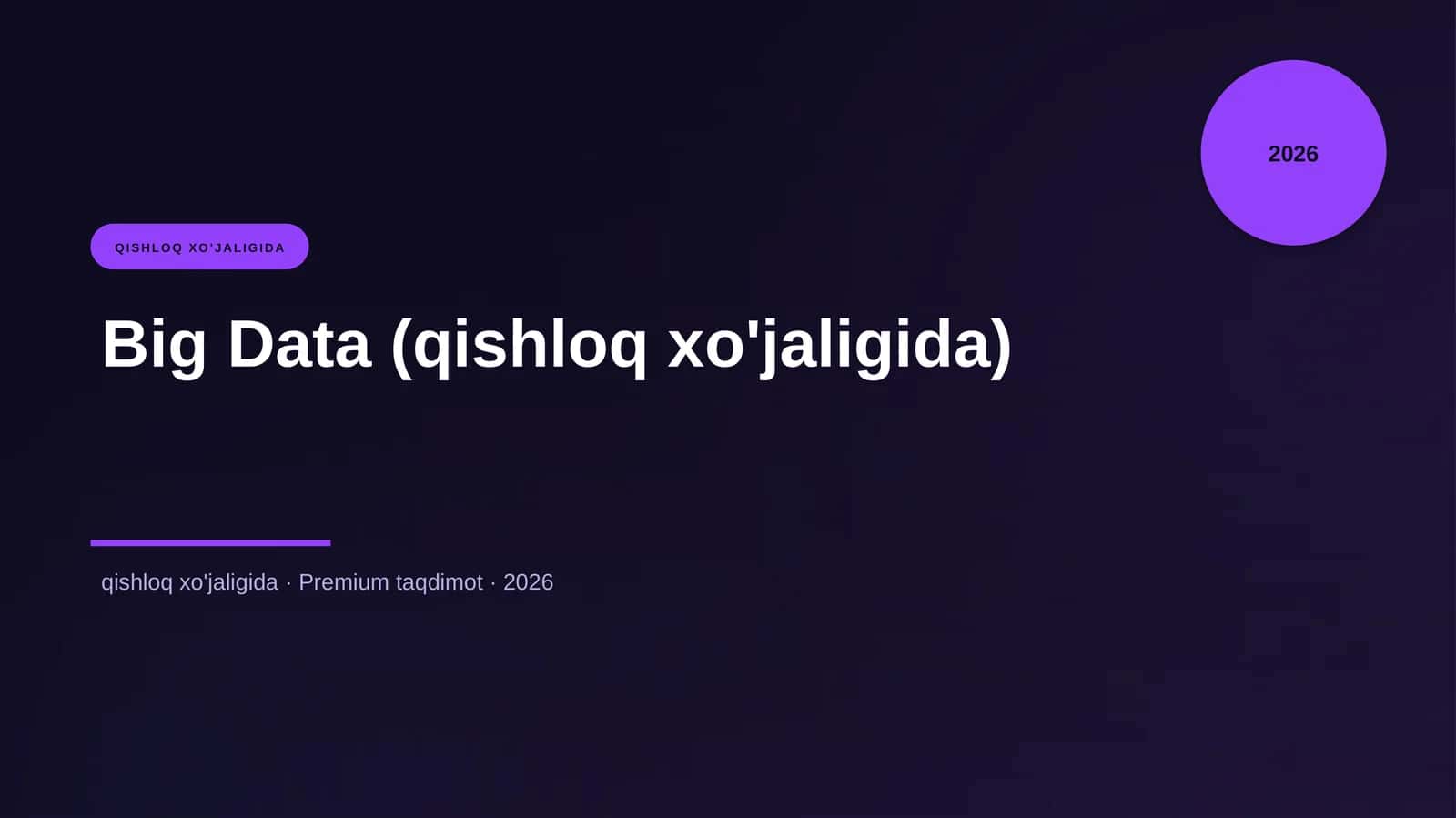 Big Data (qishloq xo'jaligida) 1
