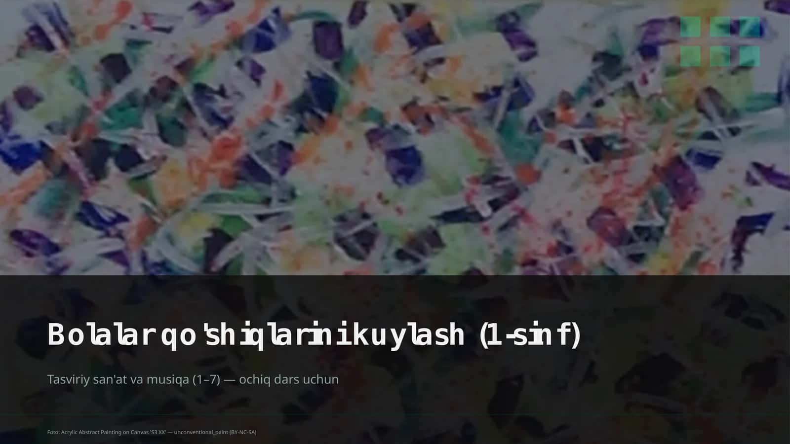 Tasviriy san'at va musiqa (1–7) — ochiq dars uchun 1