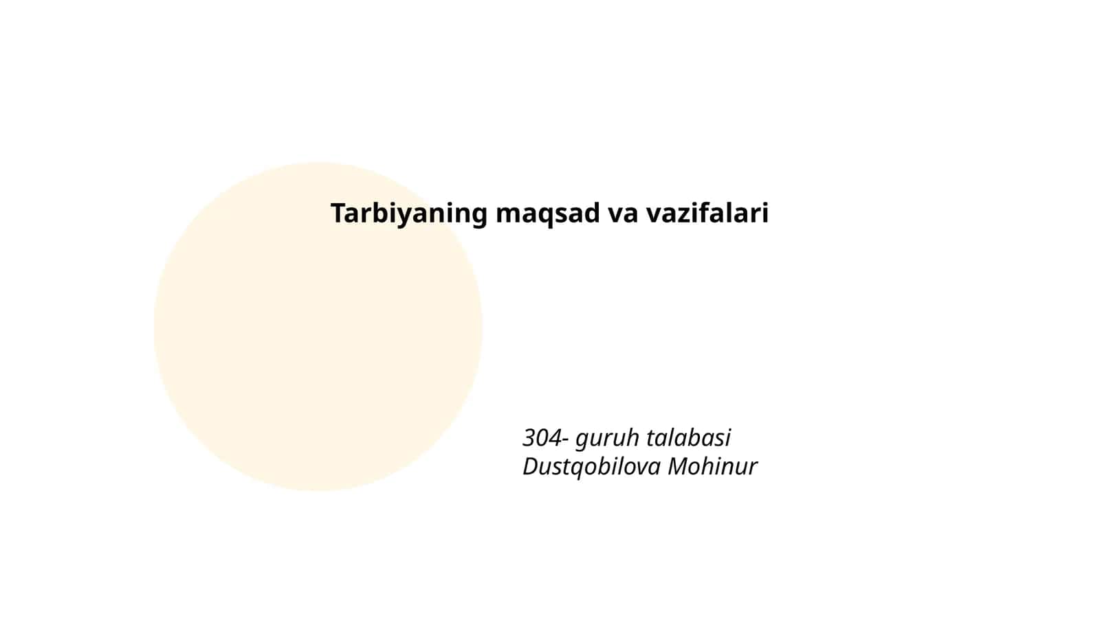 Tarbiyaning maqsad va vazifalari 1
