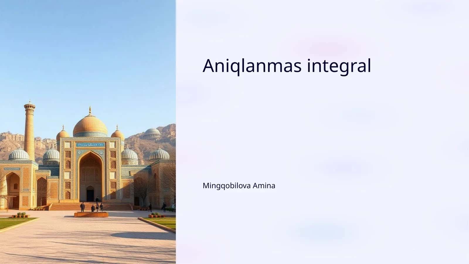 Aniqlanmas integral 1