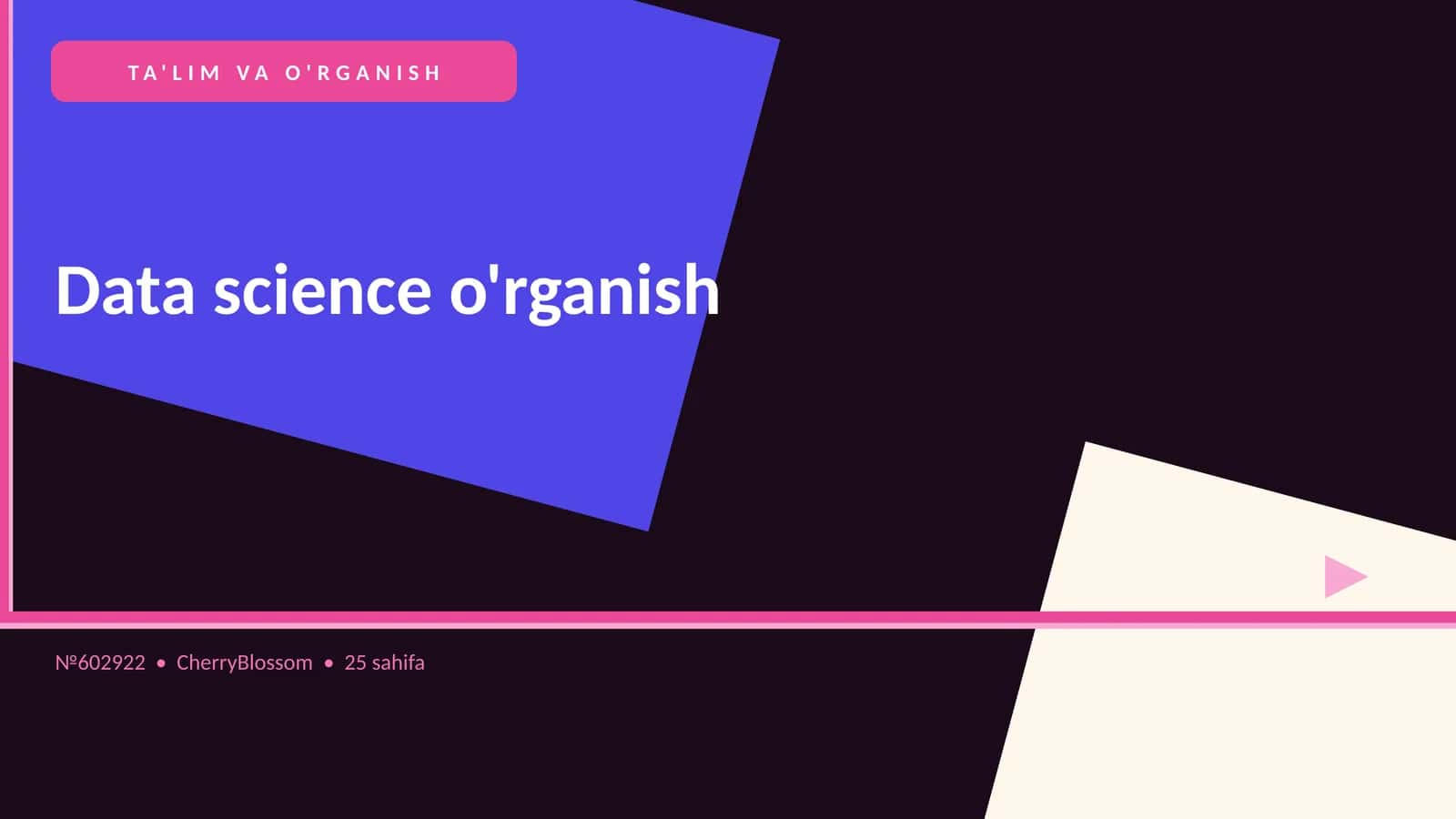 Data science o'rganish 1