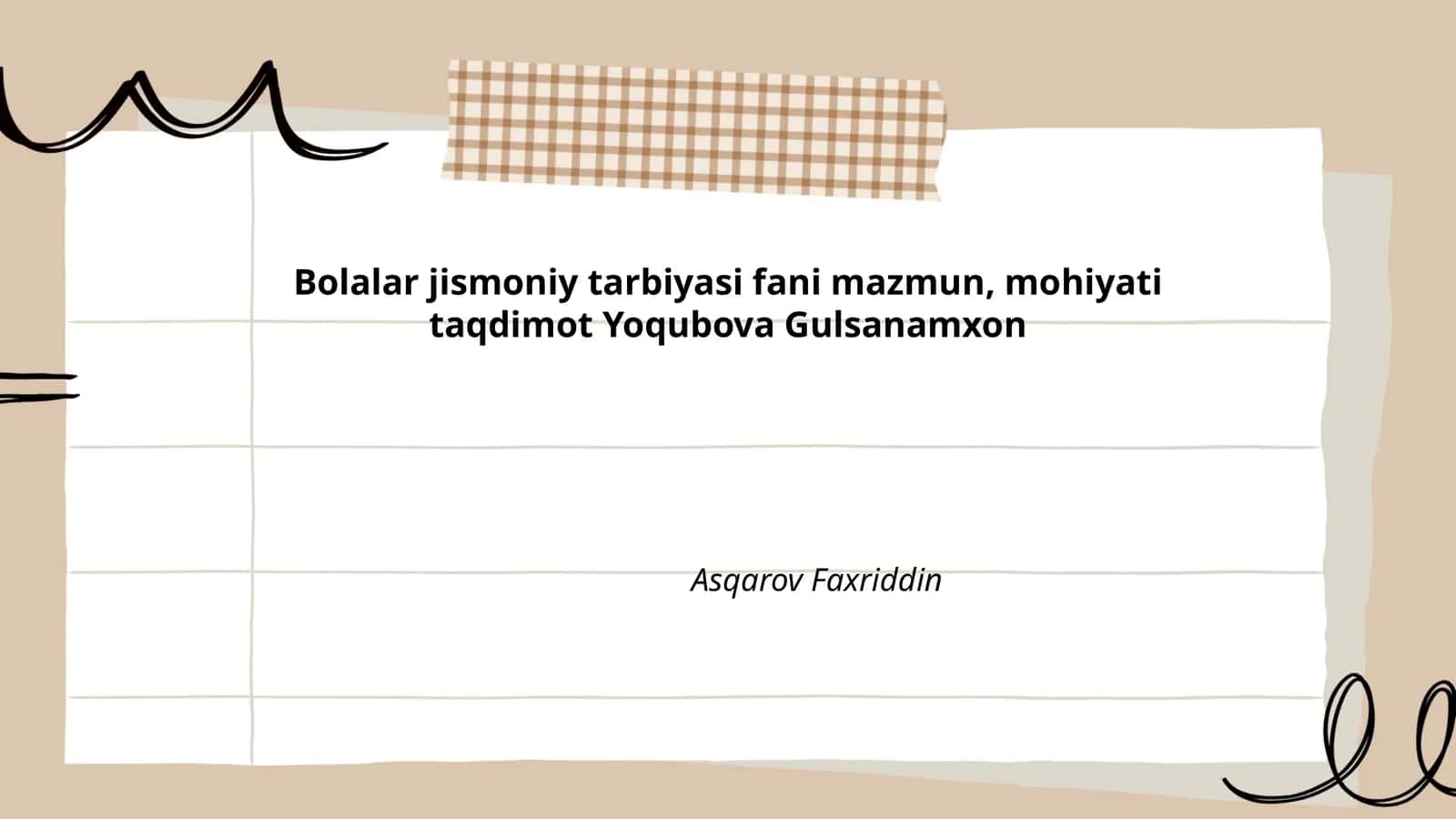 Bolalar jismoniy tarbiyasi fani mazmun, mohiyati taqdimot 1