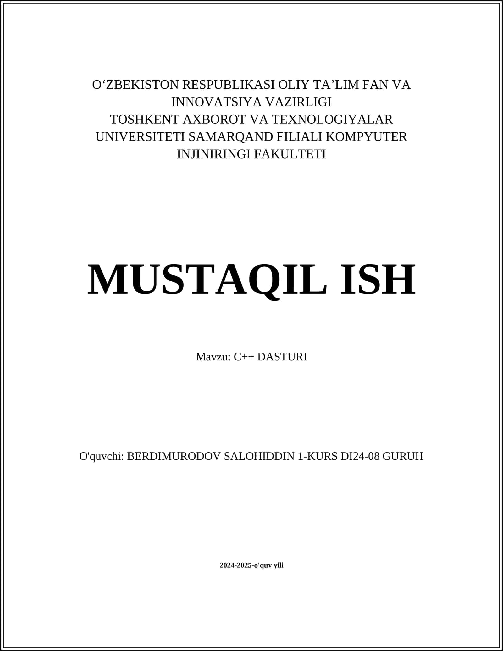 C++ DASTURI 1