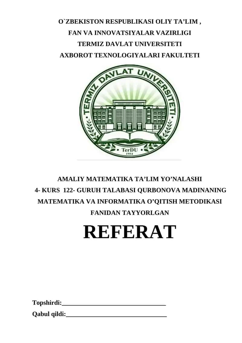 INFORMATIKA DARSLARIDA OCHIQ ONLINE KURSLARDAN FOYDALANISH METODIKASI 1