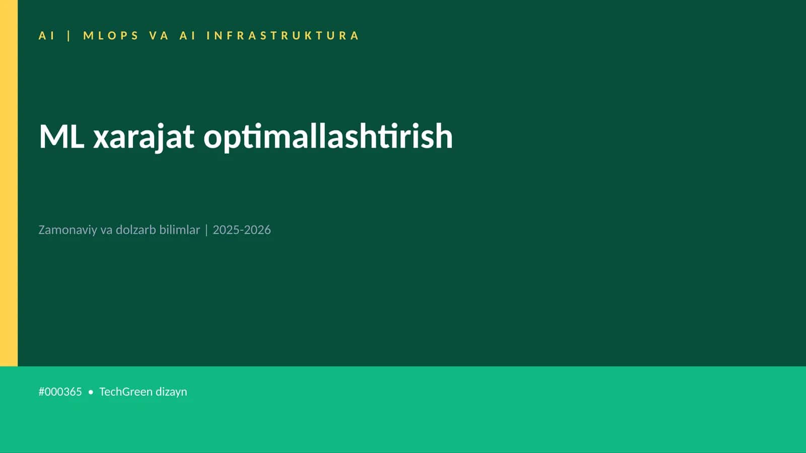 ML xarajat optimallashtirish 1