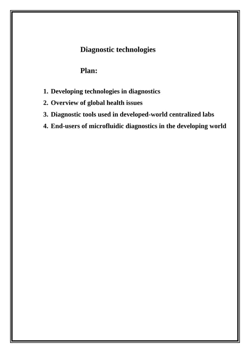 Diagnostic technologies 1