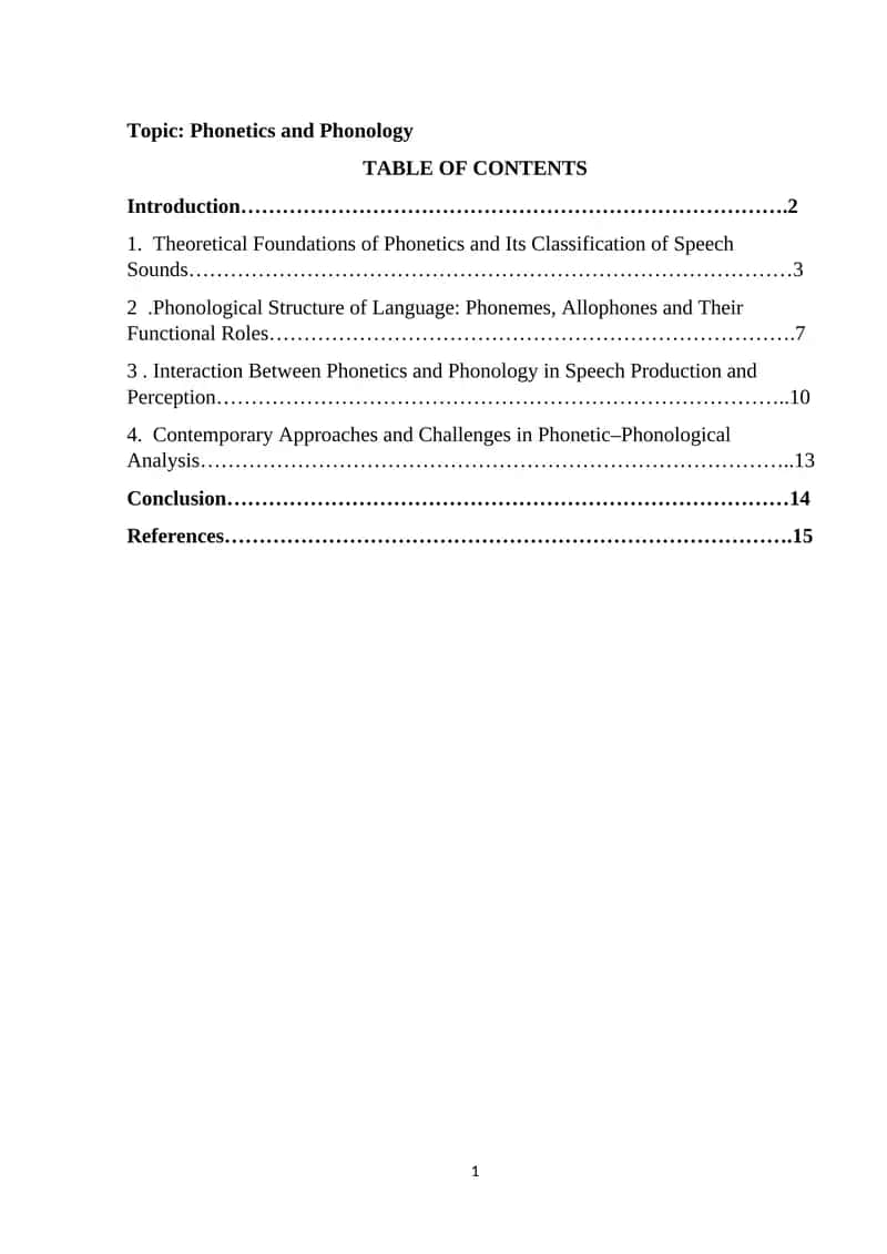 Phonetics and Phonology 1