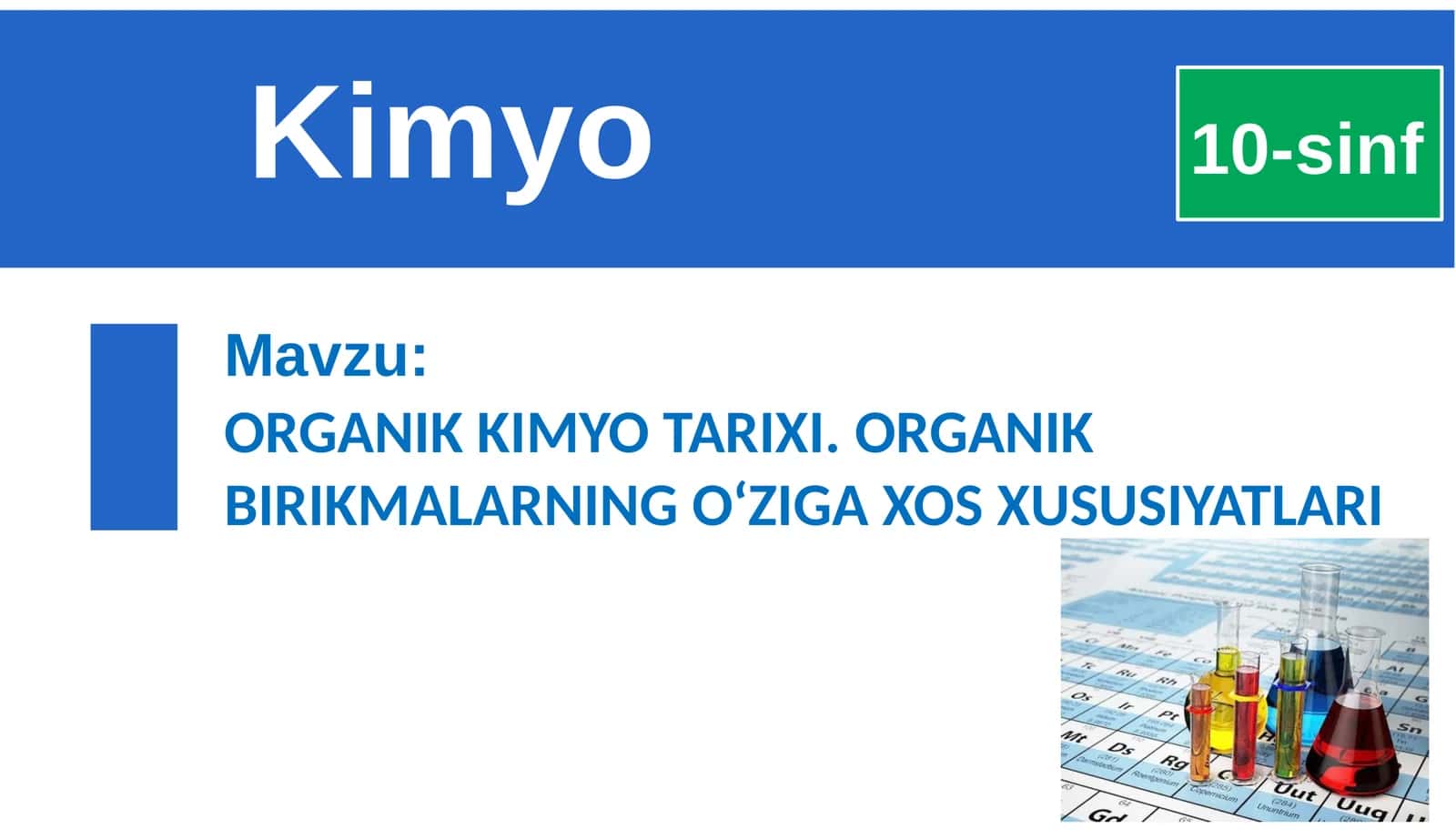 ORGANIK KIMYO TARIXI 1