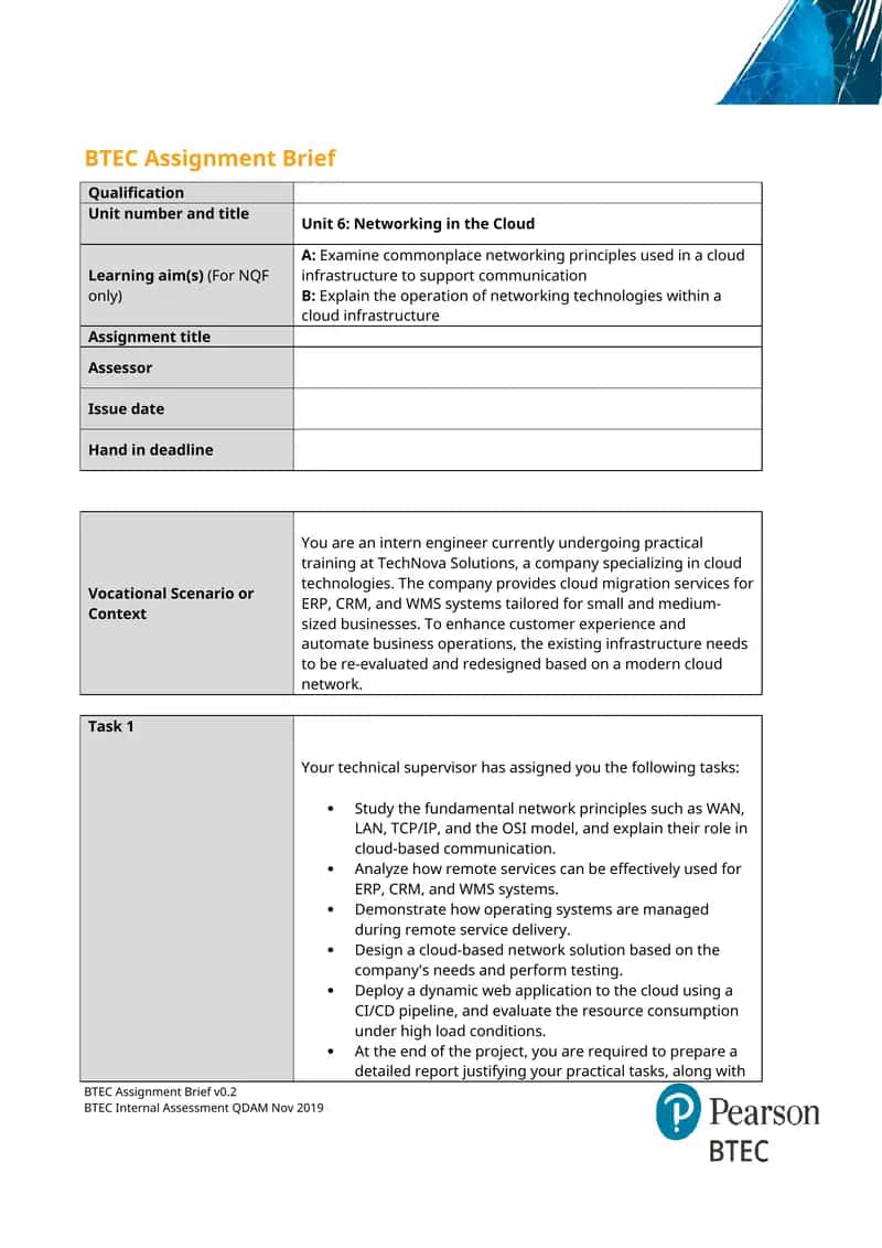BTEC Assignment Brief 1