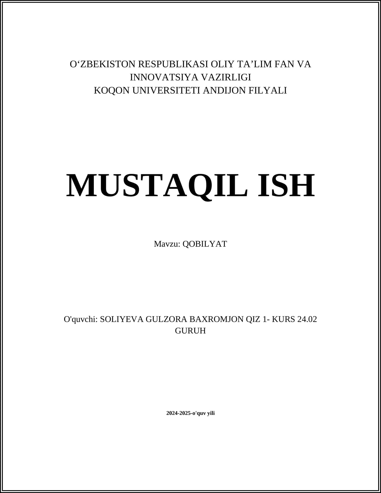 QOBILYAT 1