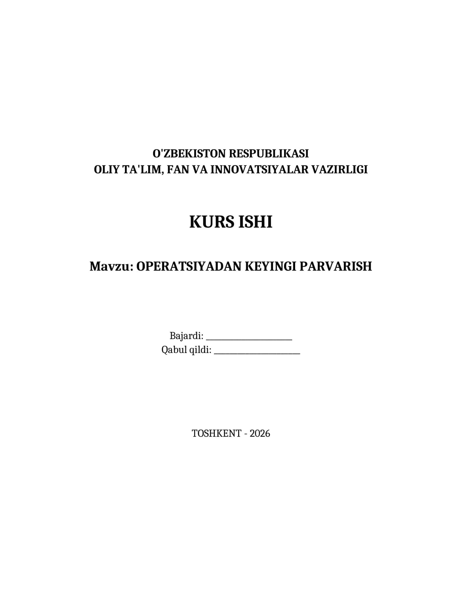 OPERATSIYADAN KEYINGI PARVARISH 1