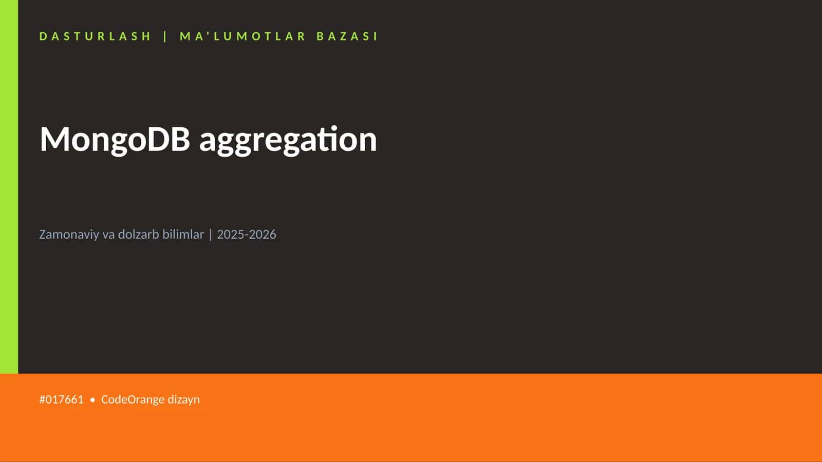 MongoDB aggregation 1