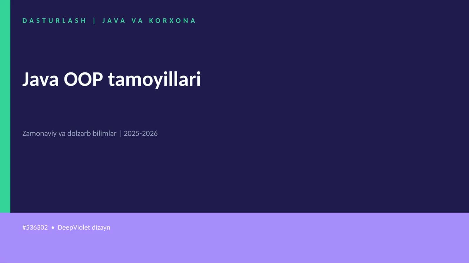 Java OOP tamoyillari 1