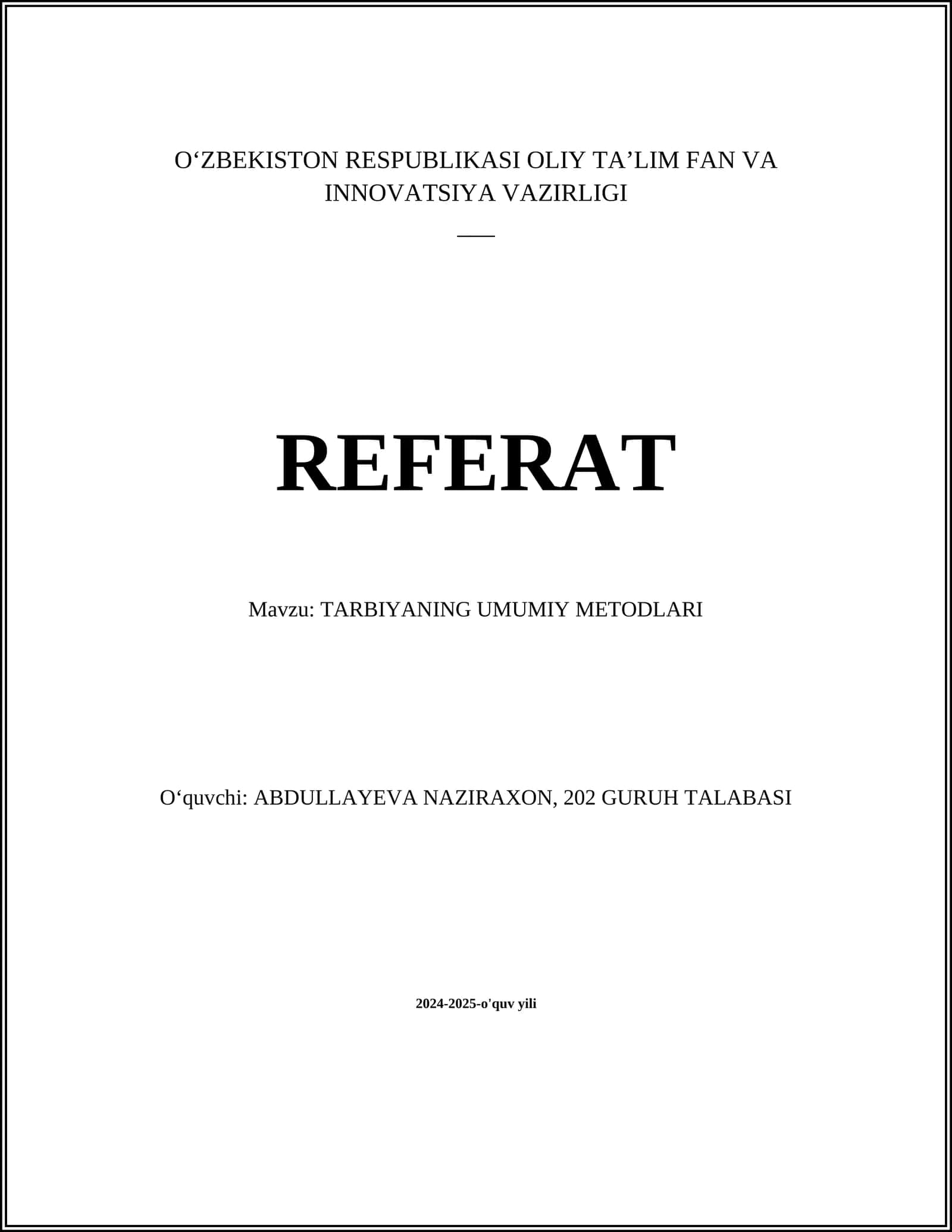 TARBIYANING UMUMIY METODLARI 1