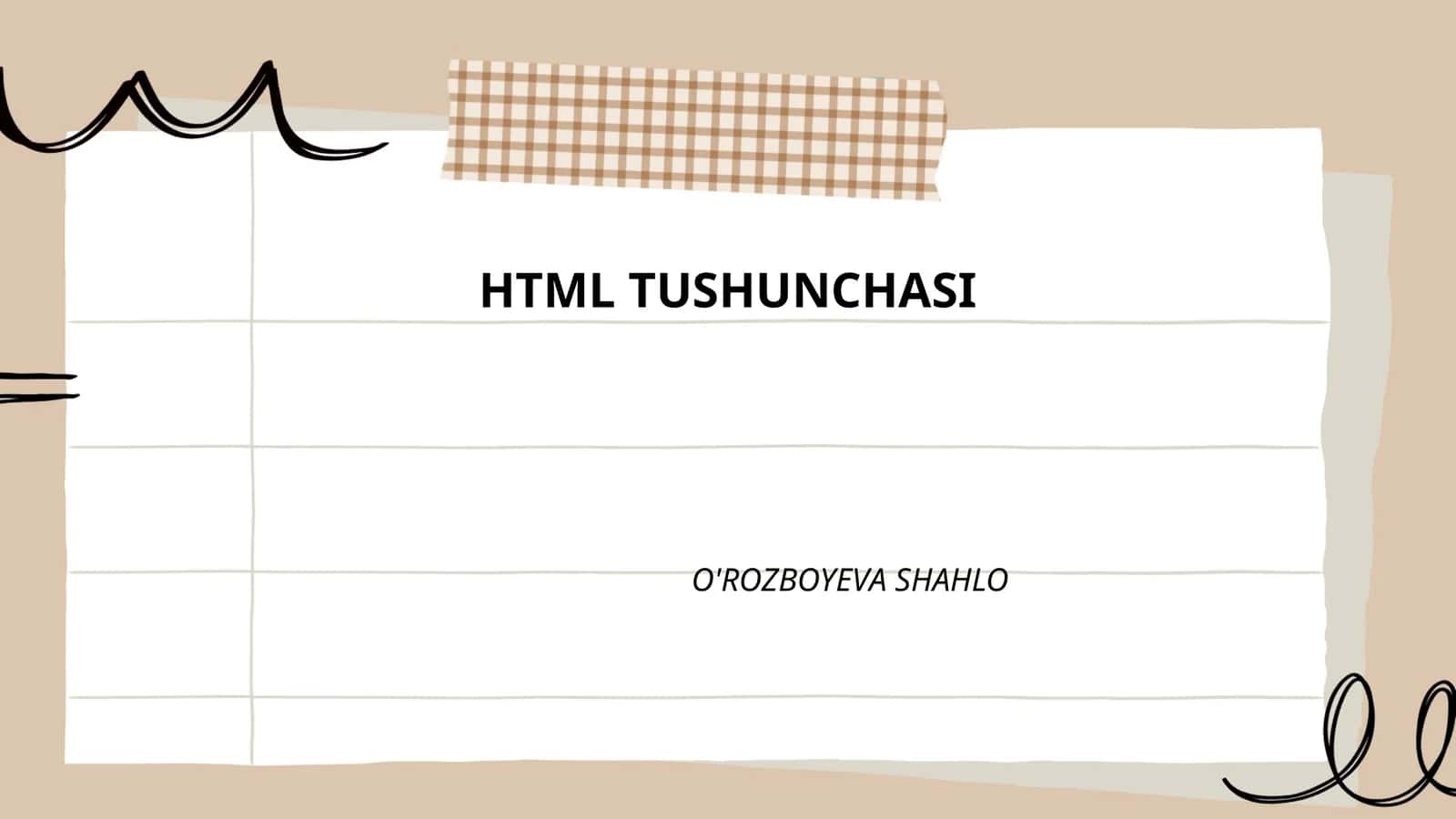 HTML TUSHUNCHASI 1