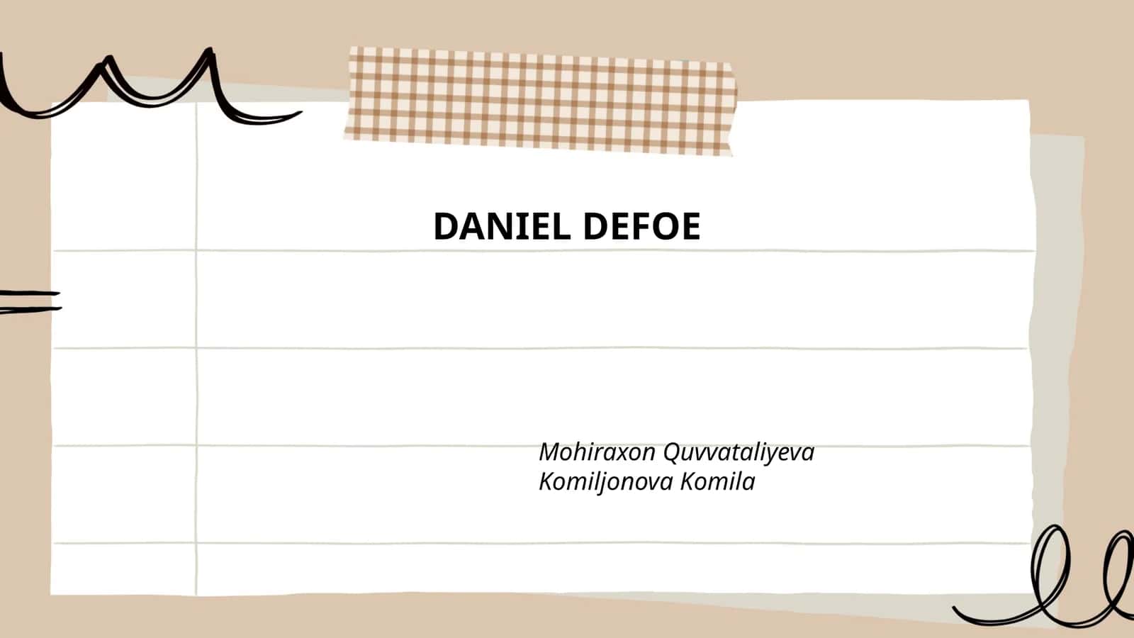 DANIEL DEFOE 1