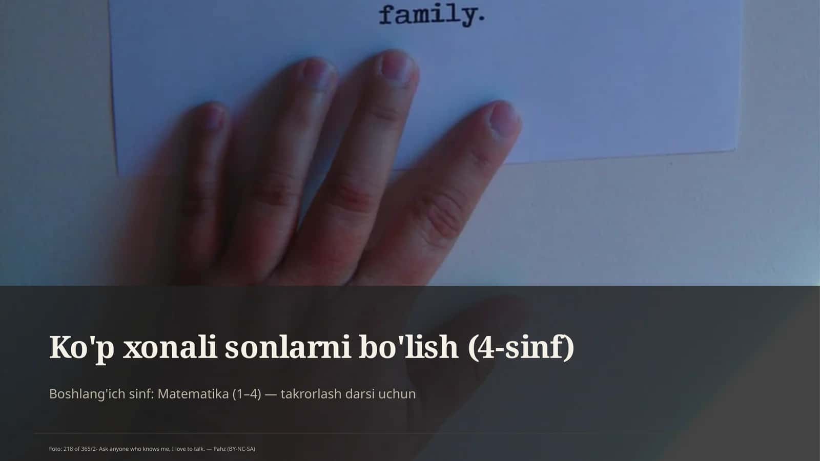 Ko'p xonali sonlarni bo'lish (4-sinf) 1