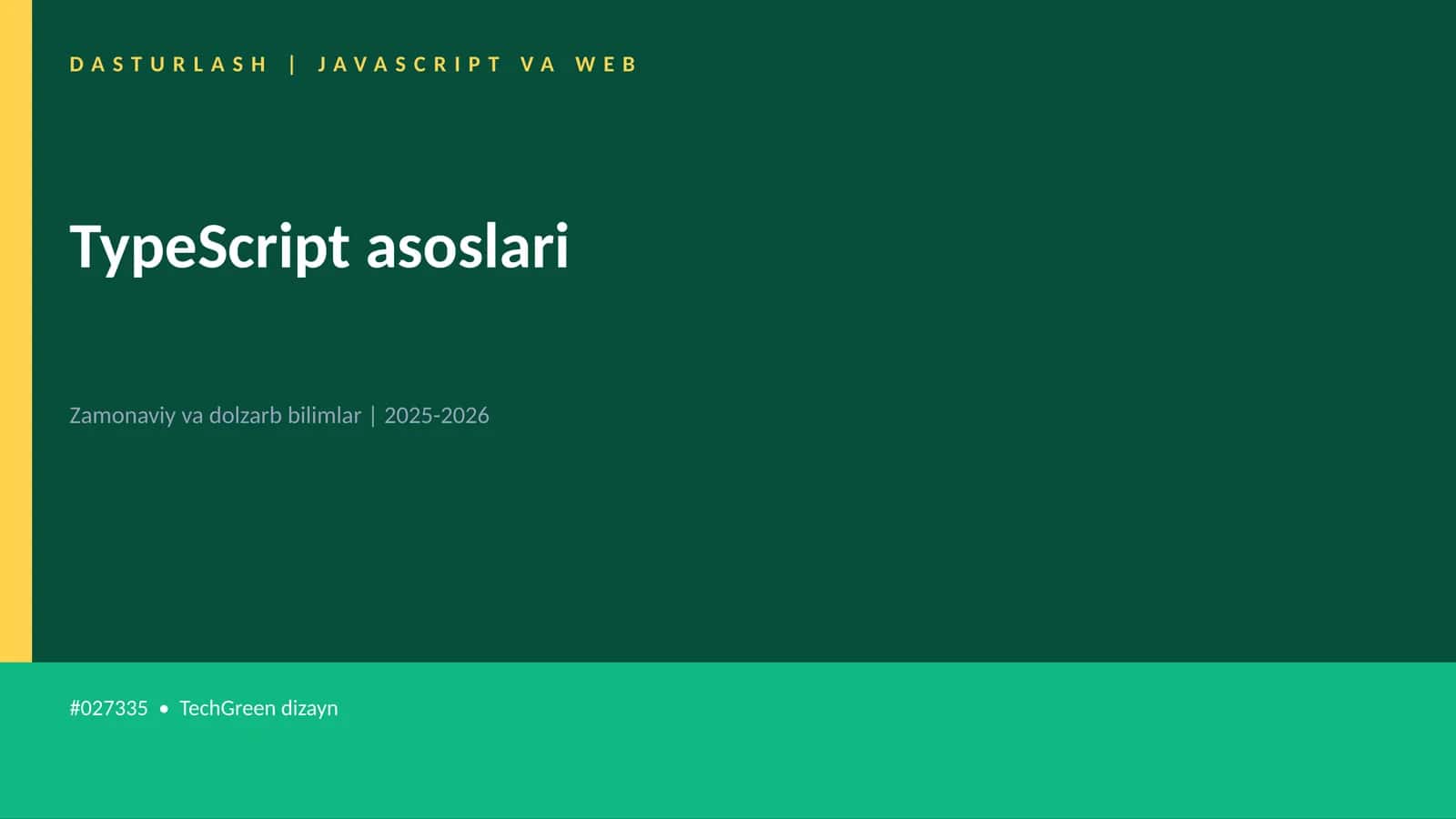 TypeScript asoslari 1