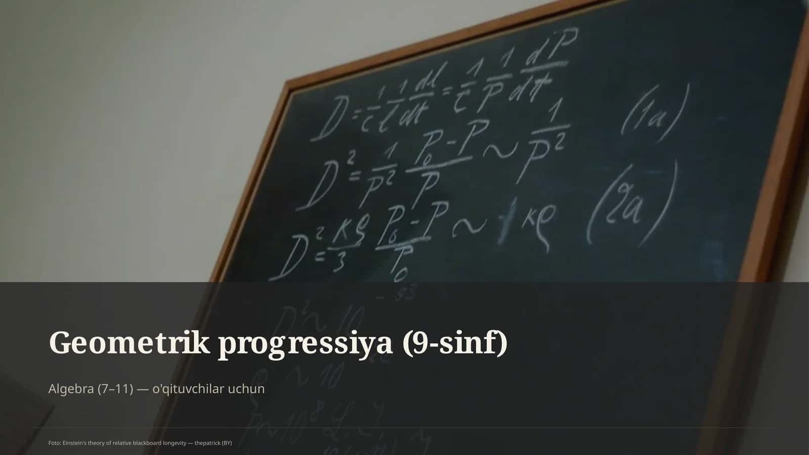Geometrik progressiya (9-sinf) 1