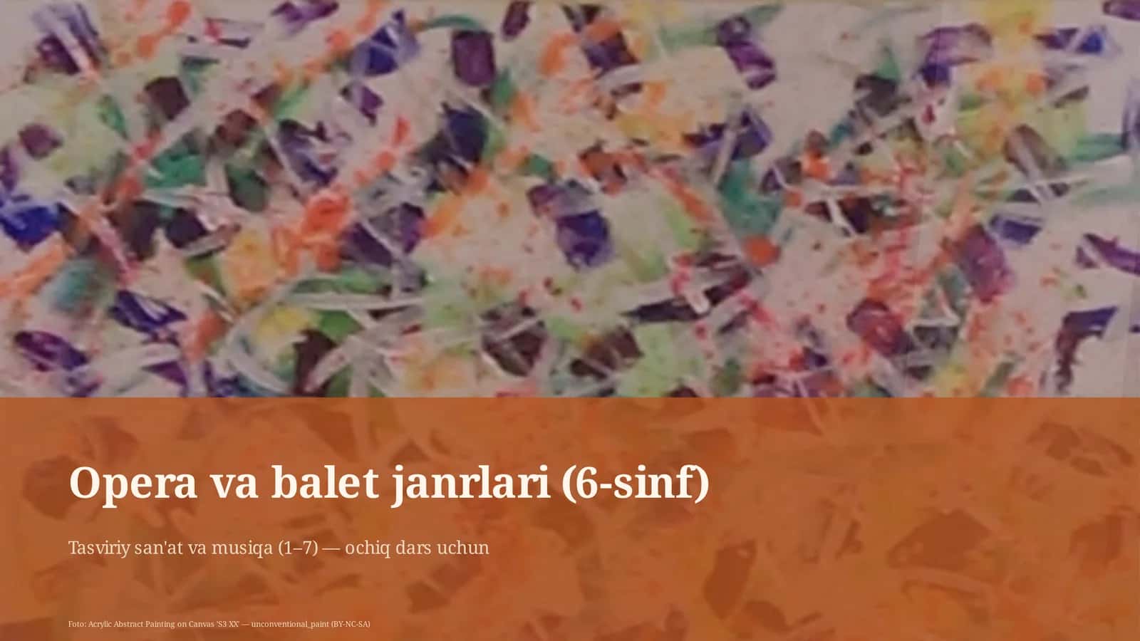Tasviriy san'at va musiqa (1–7) — ochiq dars uchun 1