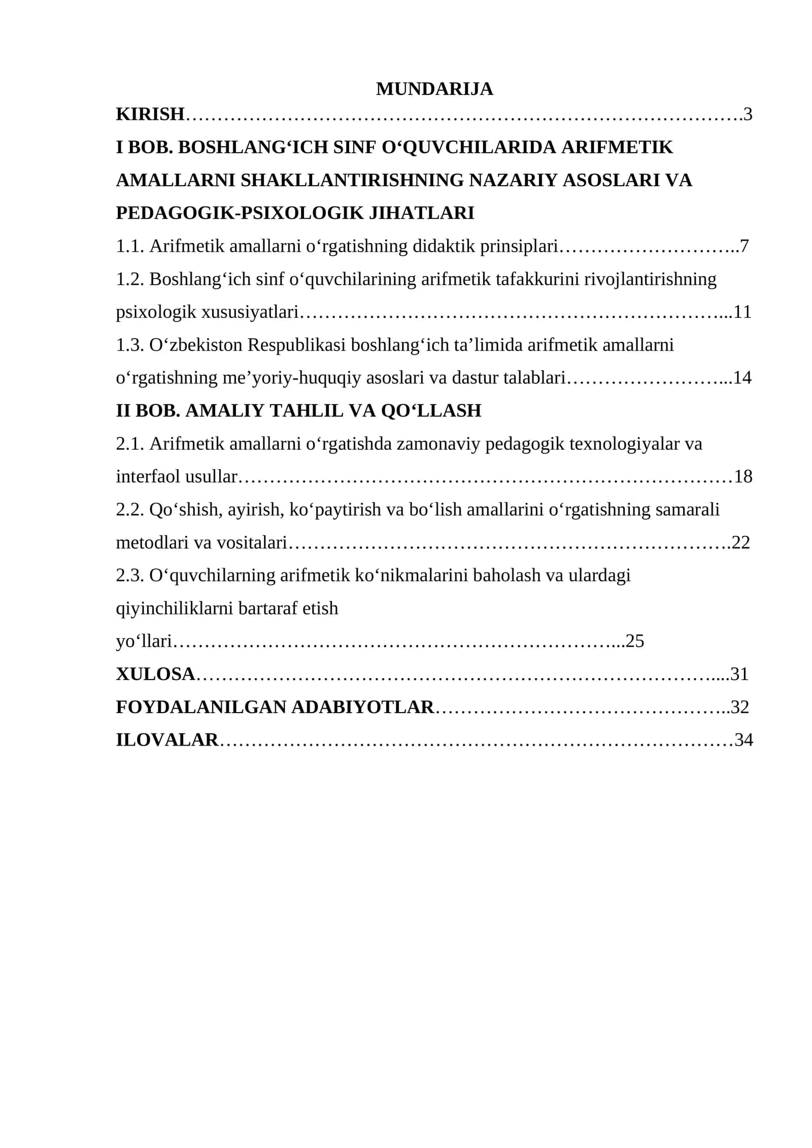 Boshlang'ich sinf matematika darslarida arifmetik amallarni o'rgatish metodikasi 1