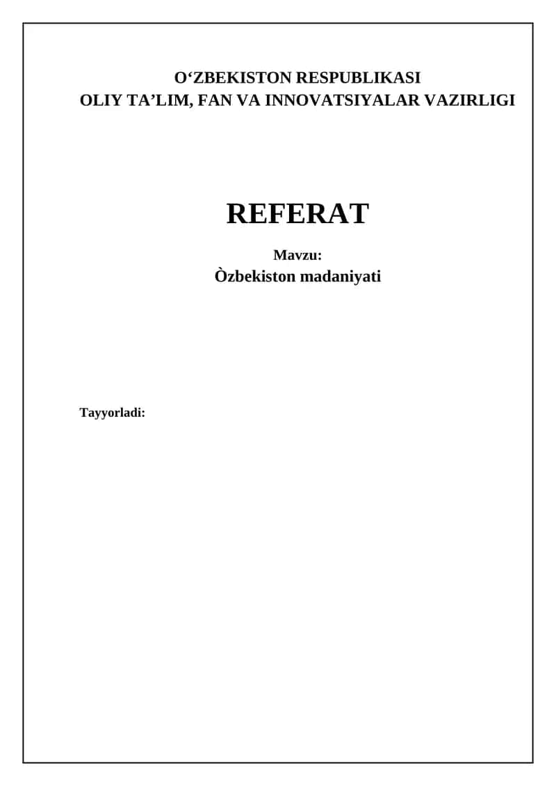 O'zbekiston madaniyati 1