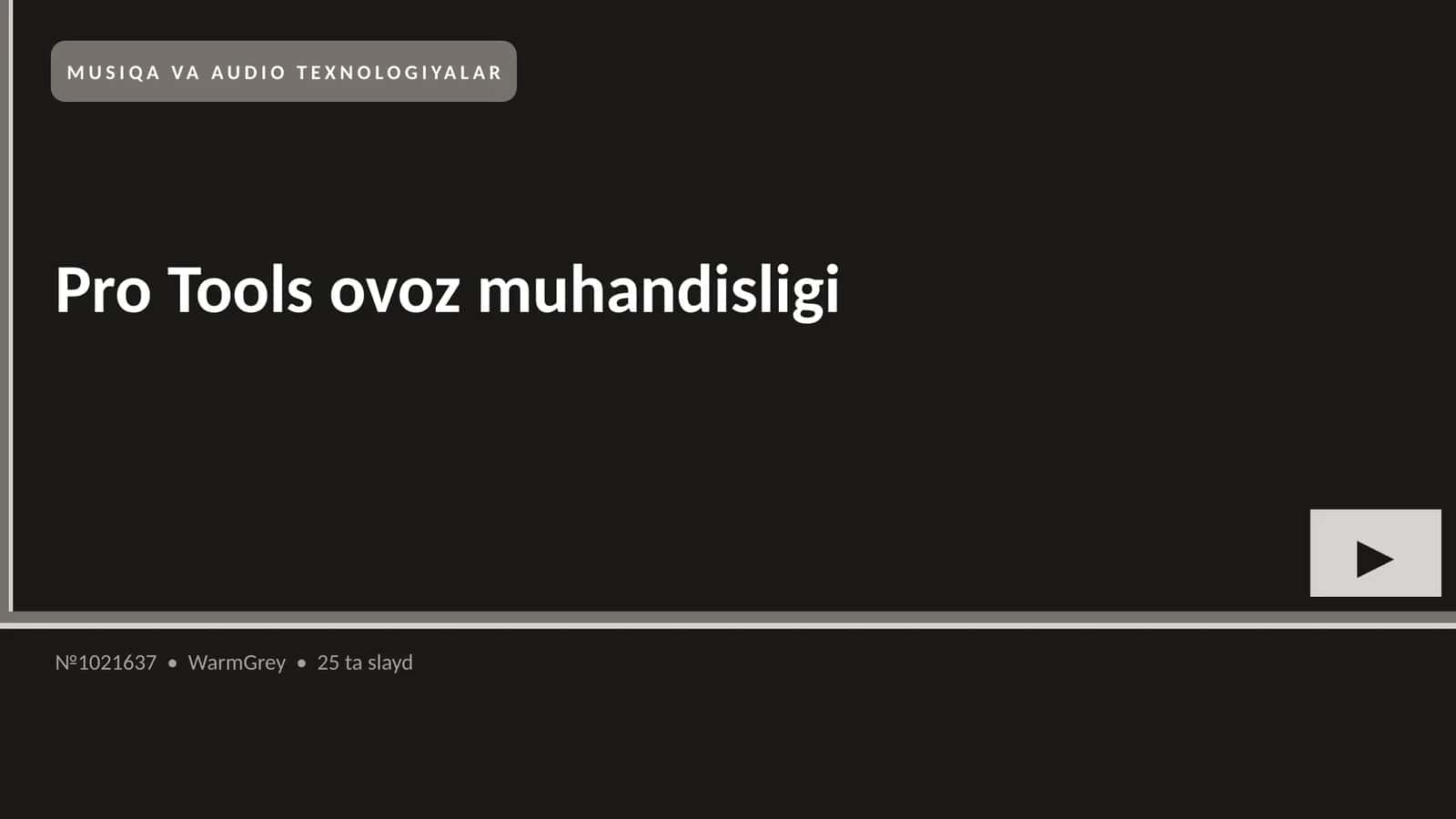 Pro Tools ovoz muhandisligi 1