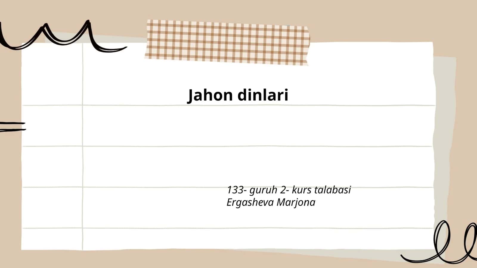 Jahon dinlari 1