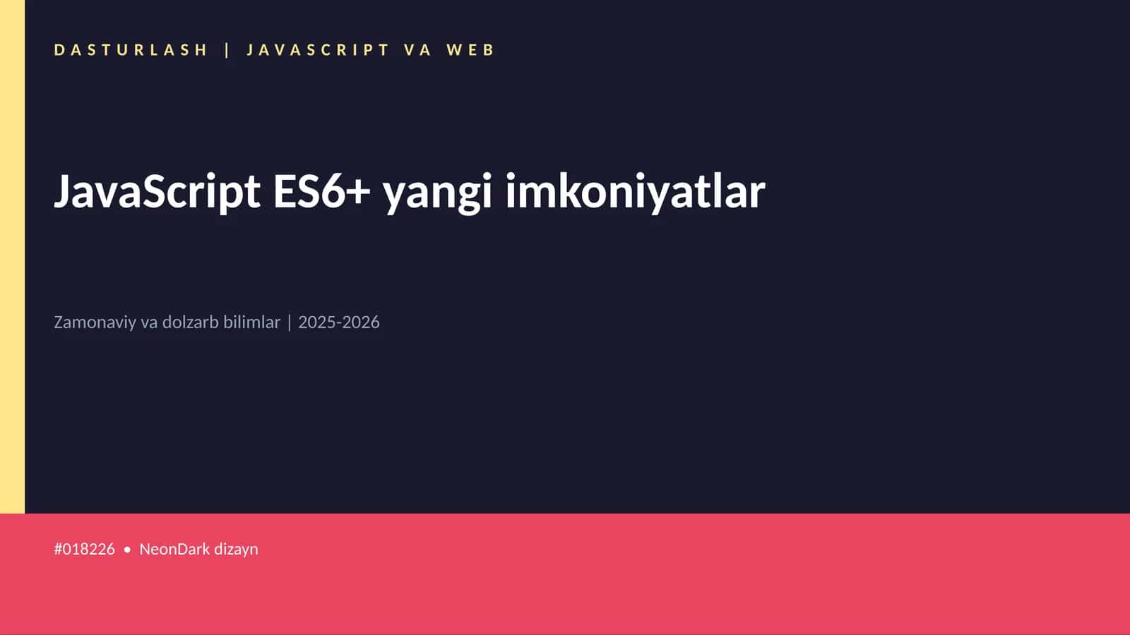 DASTURLASH | JAVASCRIPT VA WEB 1
