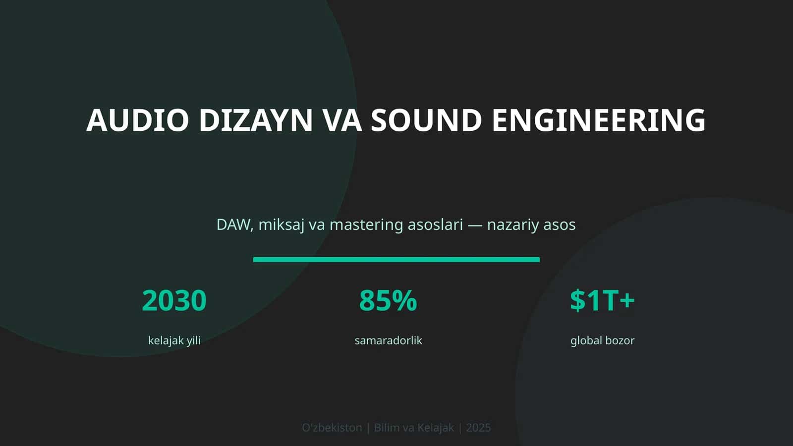 Audio dizayn va sound engineering 1