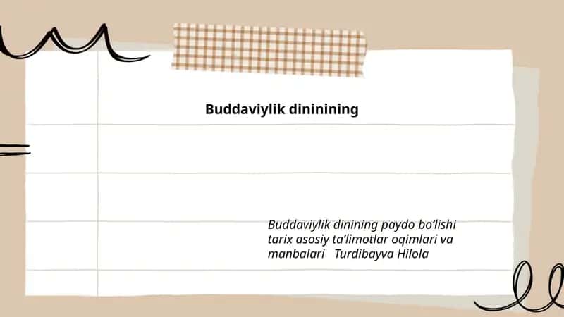 Buddaviylik dinining ta'limoti 1