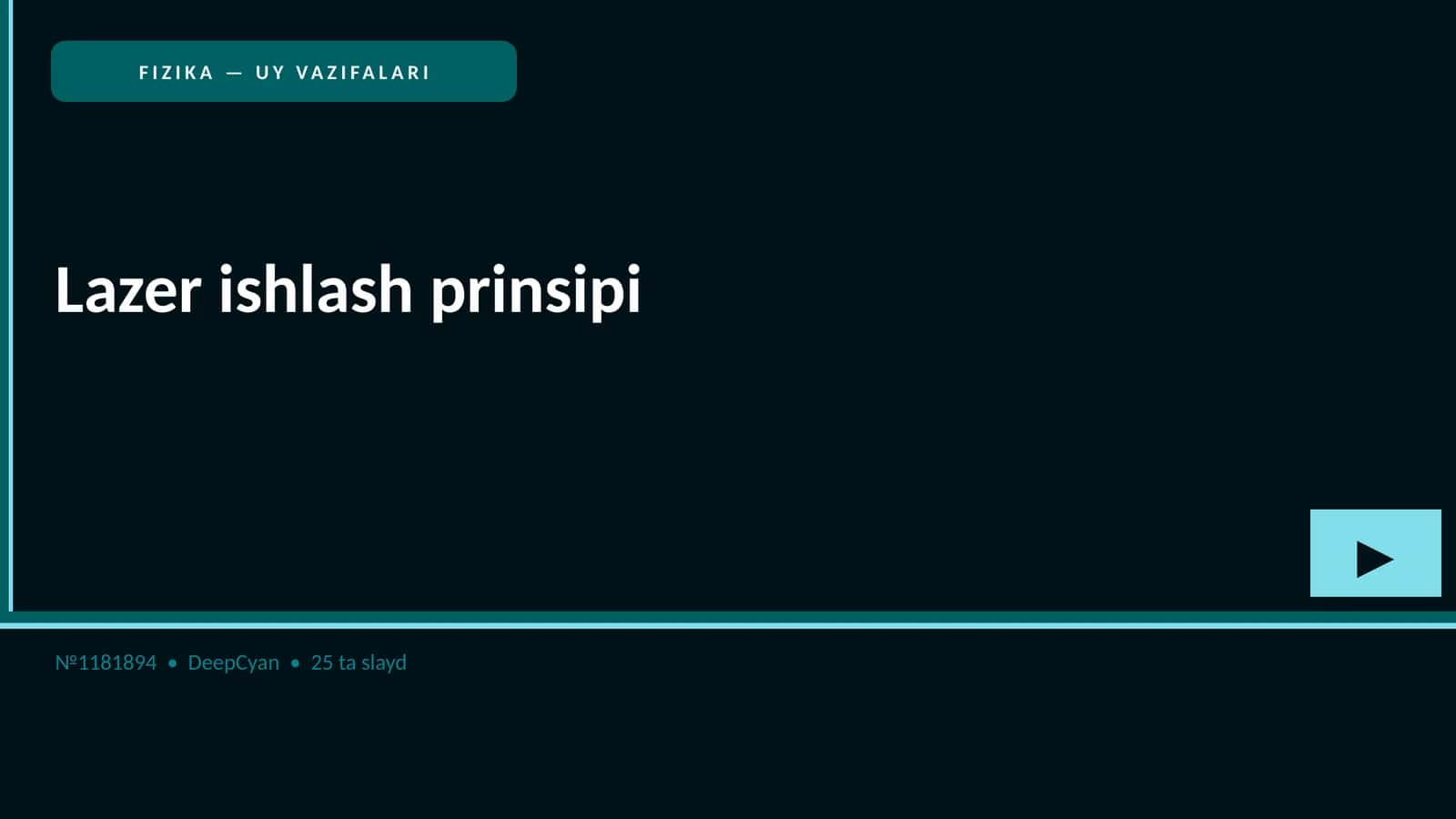 Lazer ishlash prinsipi 1