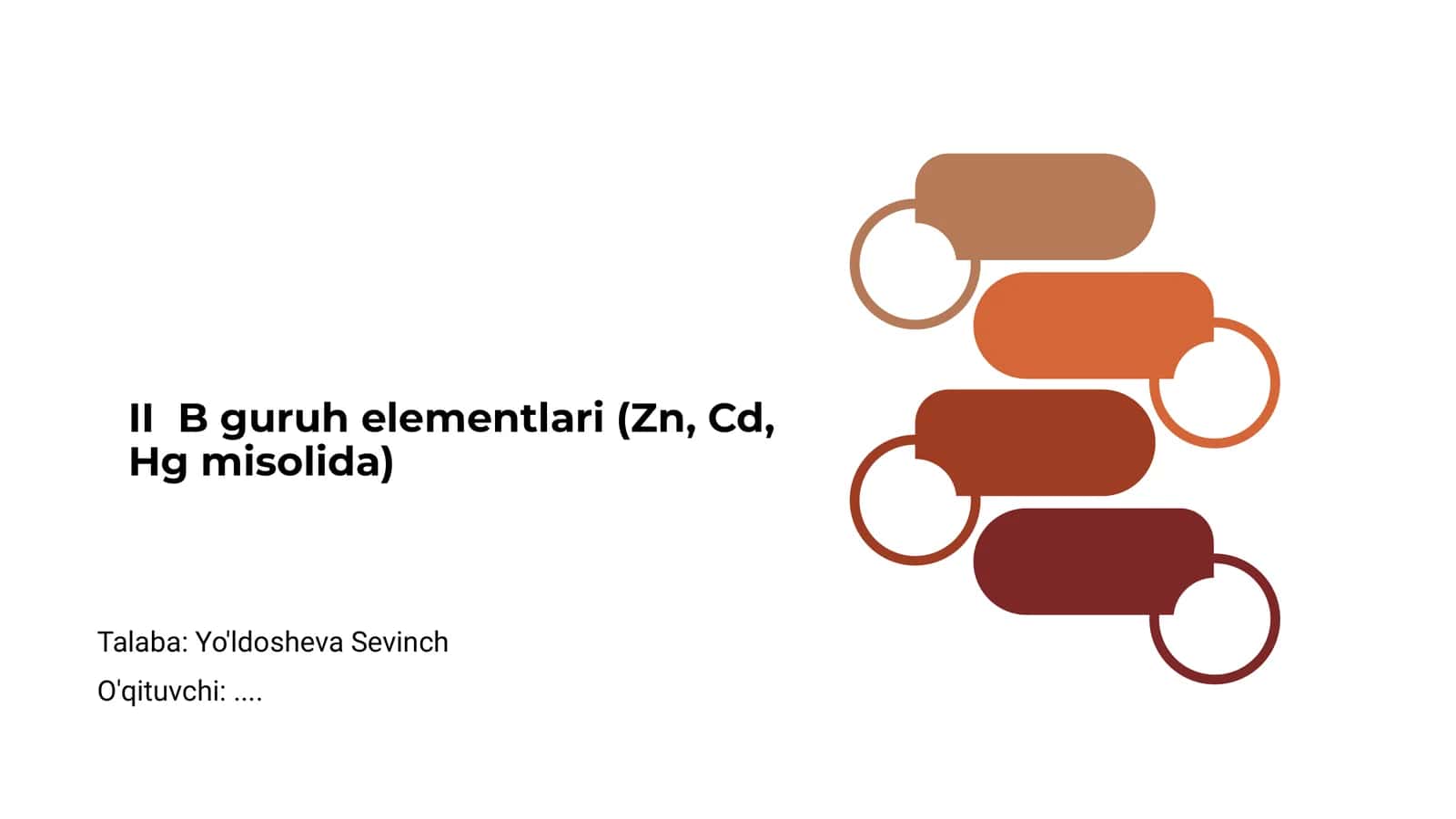 II B guruh elementlari (Zn, Cd, Hg misolida) 1