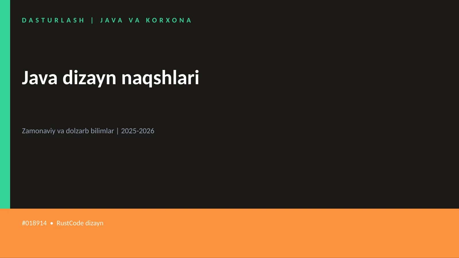 Java dizayn naqshlari 1