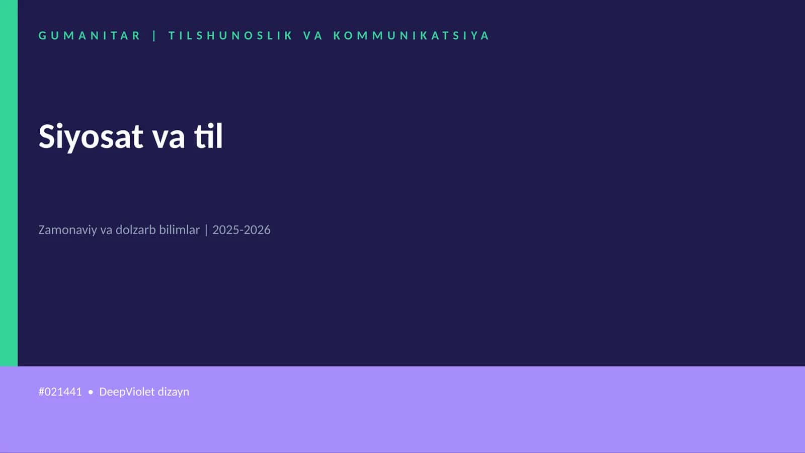 Siyosat va til 1