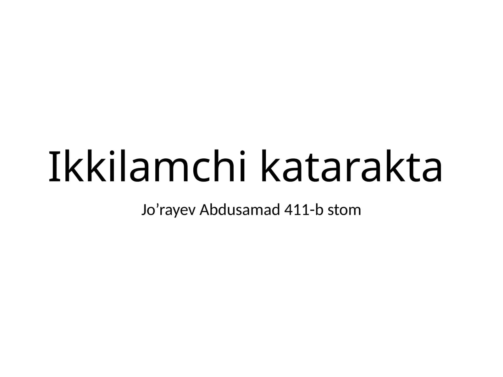 Ikkilamchi katarakta 1