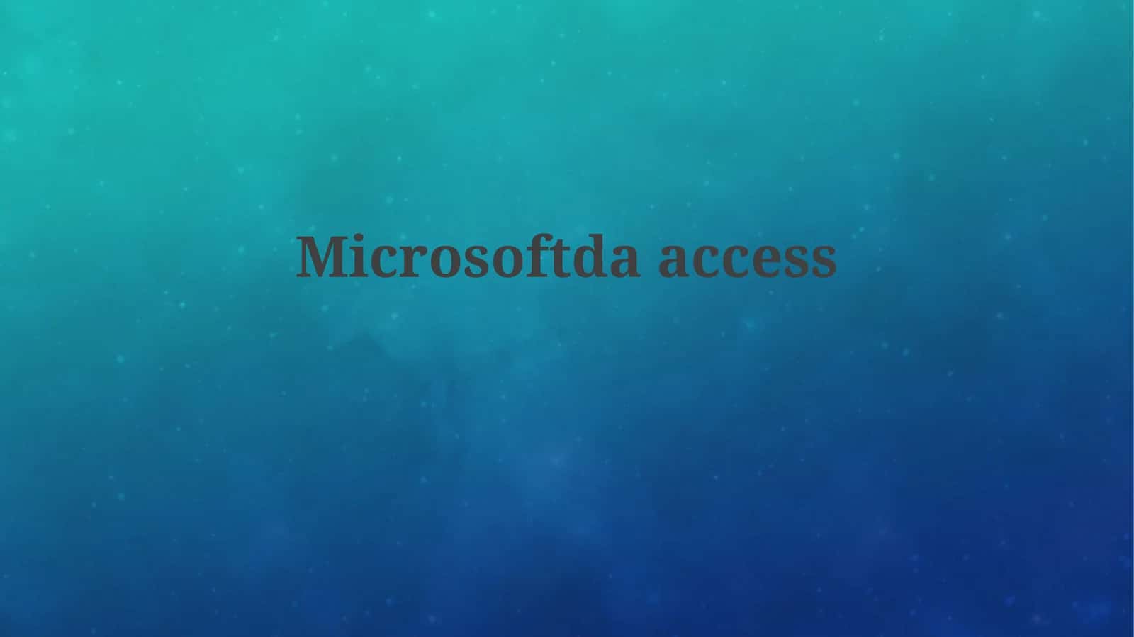Microsoftdaaccess 1