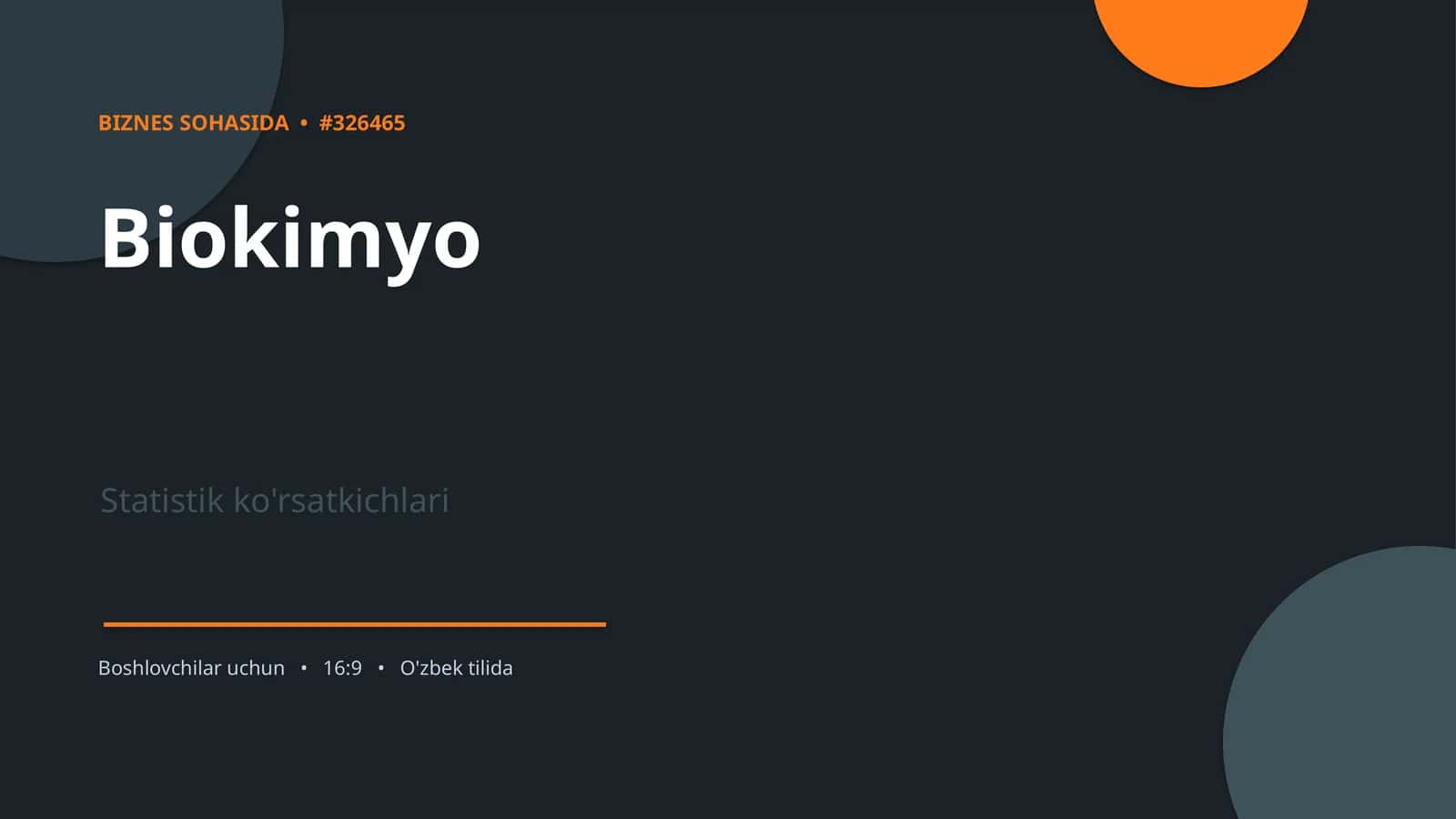 Biokimyo Statistik Ko'rsatkichlari 1