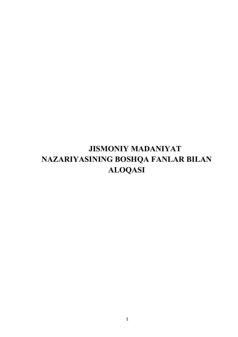 Jismoniy madaniyat nazariyasi va metodikasi 1