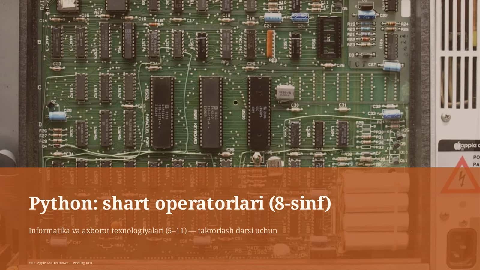 Python: shart operatorlari (8-sinf) 1