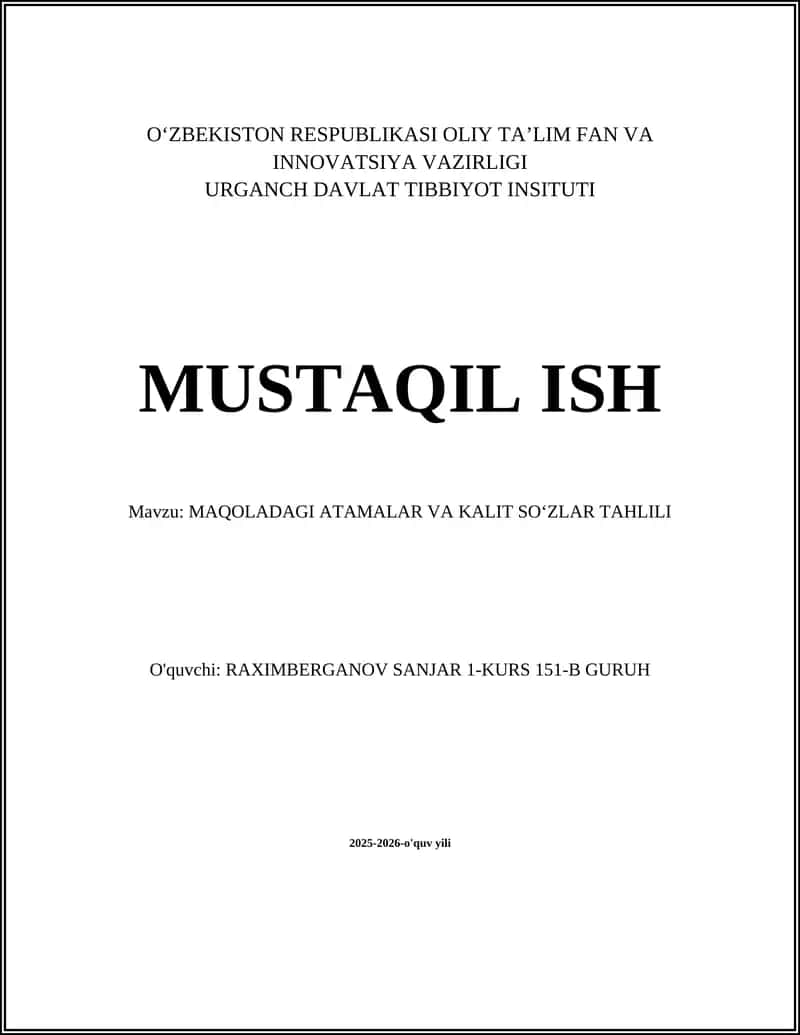 MAQOLADAGI ATAMALAR VA KALIT SOʻZLAR TAHLILI 1