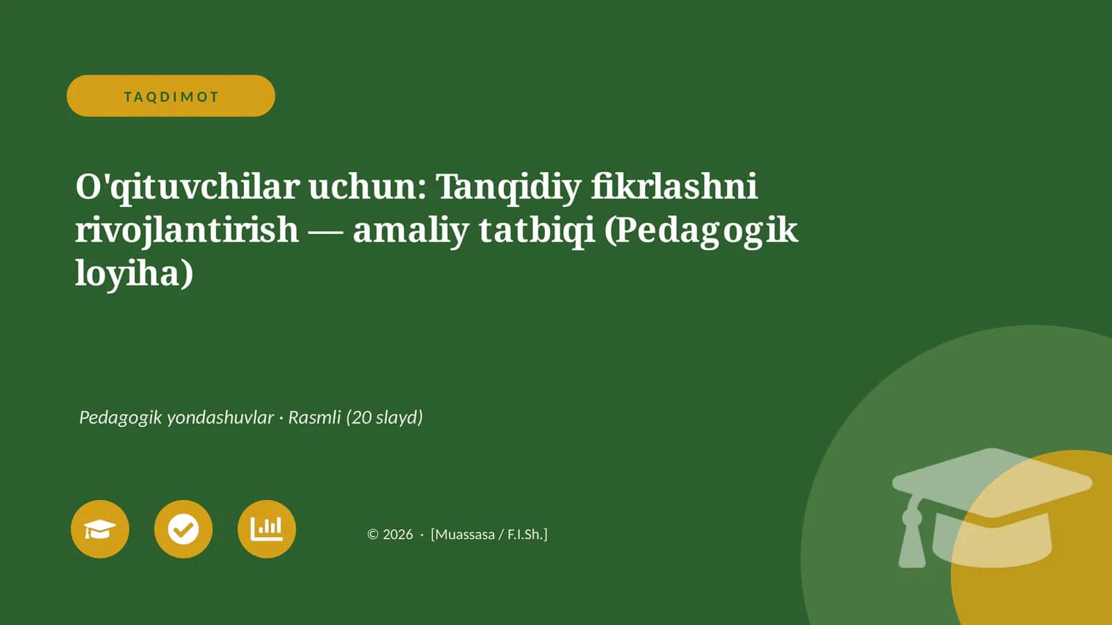 Tanqidiy fikrlashni rivojlantirish — amaliy tatbiqi 1