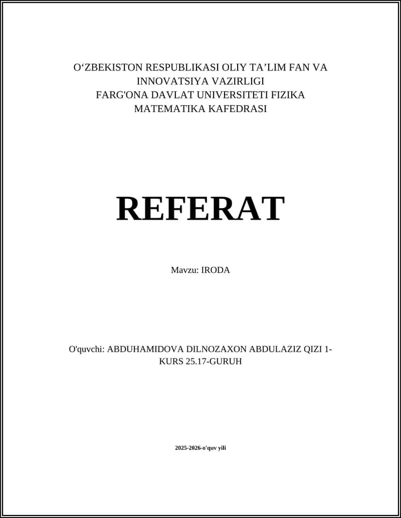 IRODA 1