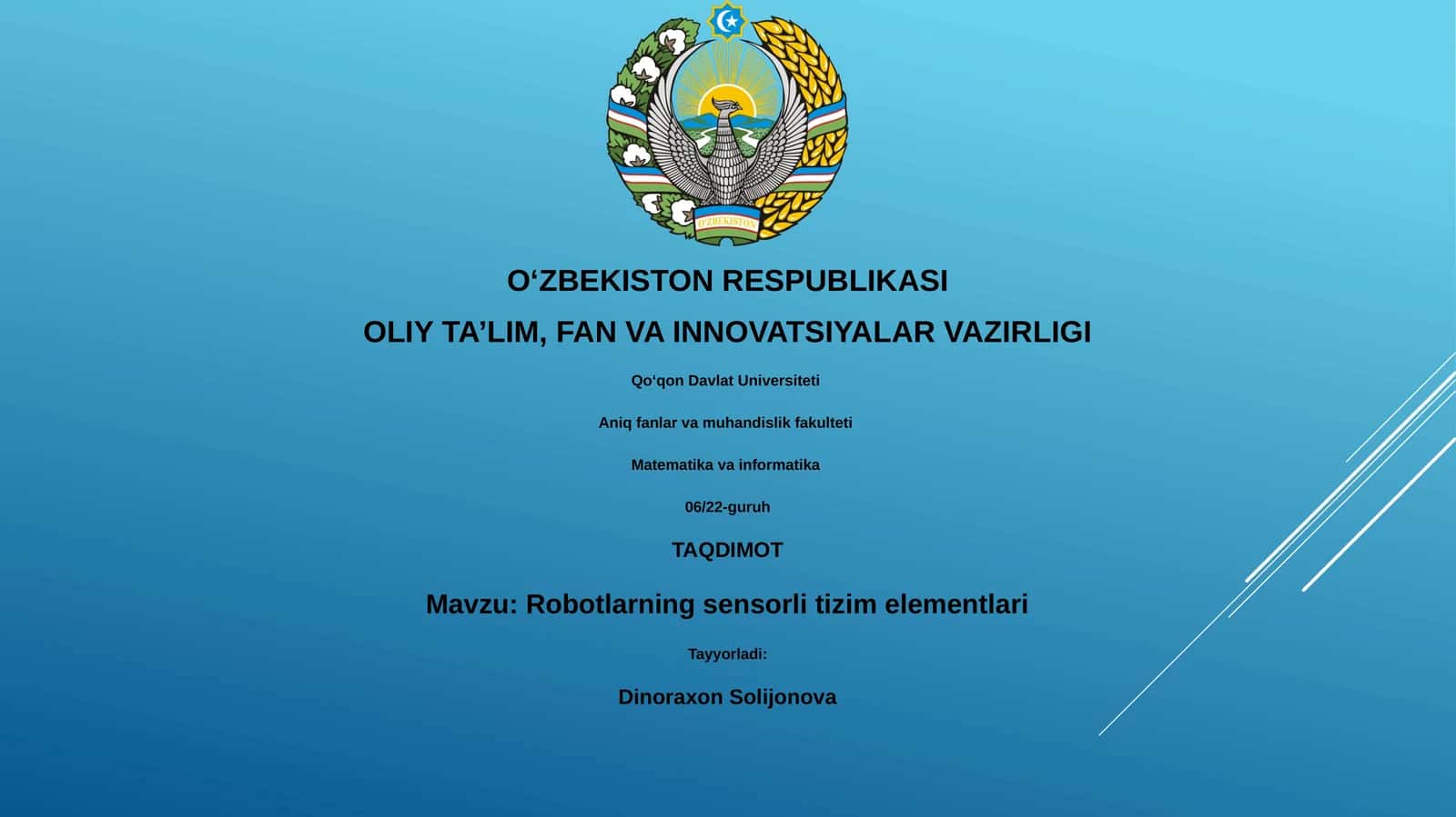 Robotlarning sensorli tizim elementlari 1