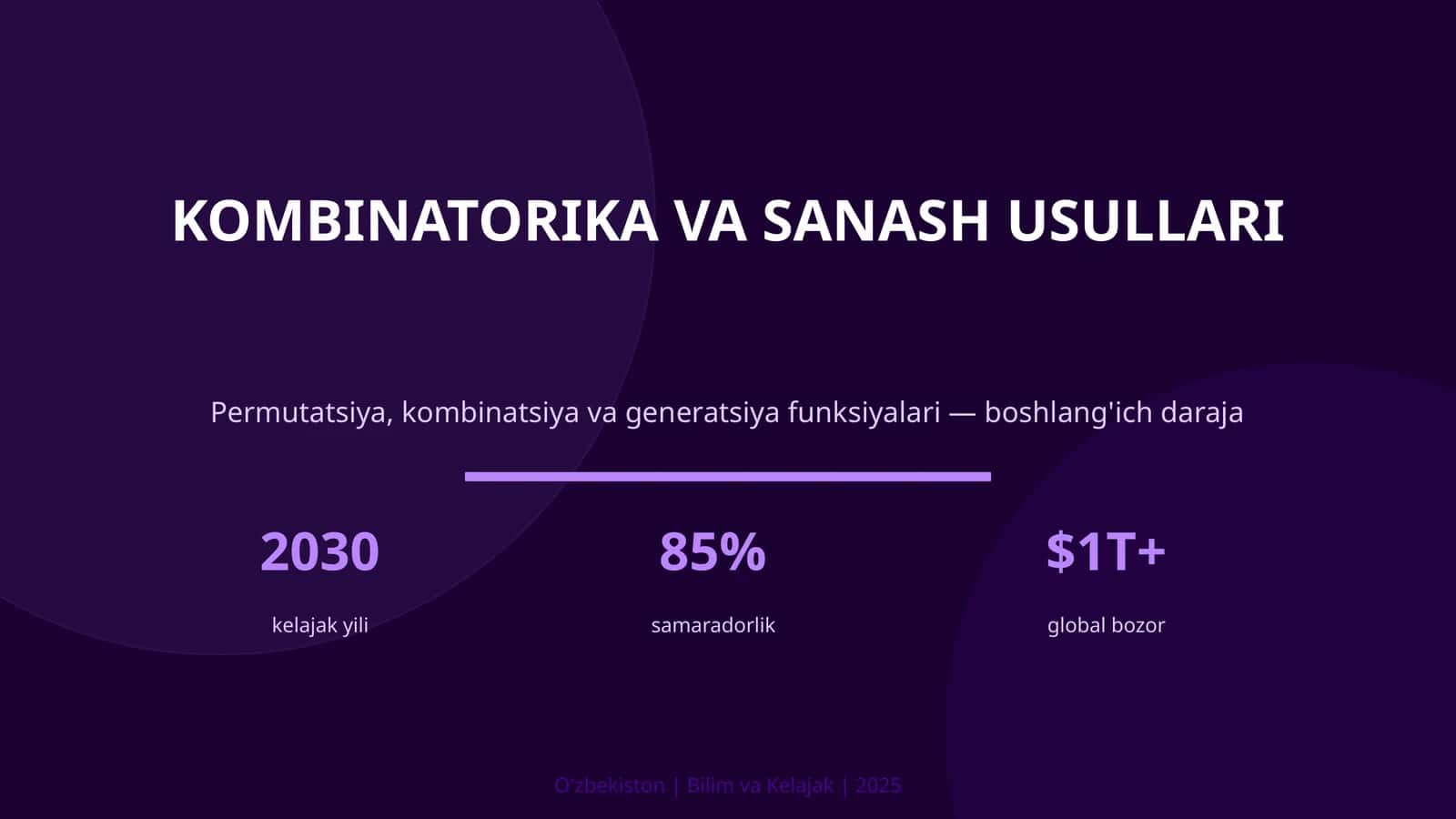 KOMBINATORIKA VA SANASH USULLARI 1