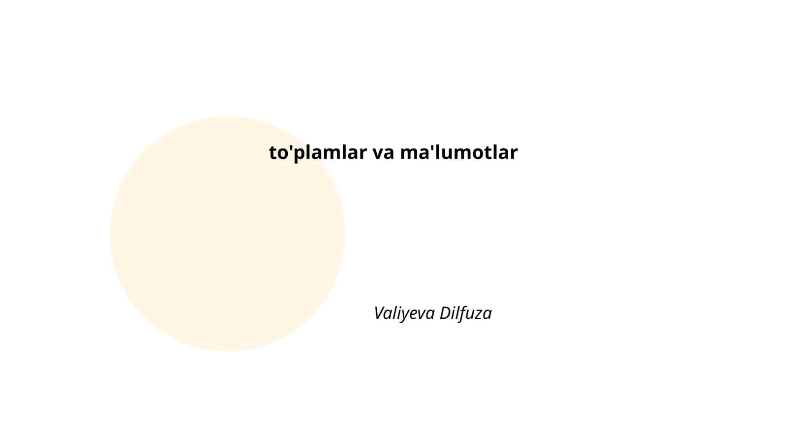 To'plamlarning ta'rifi 1