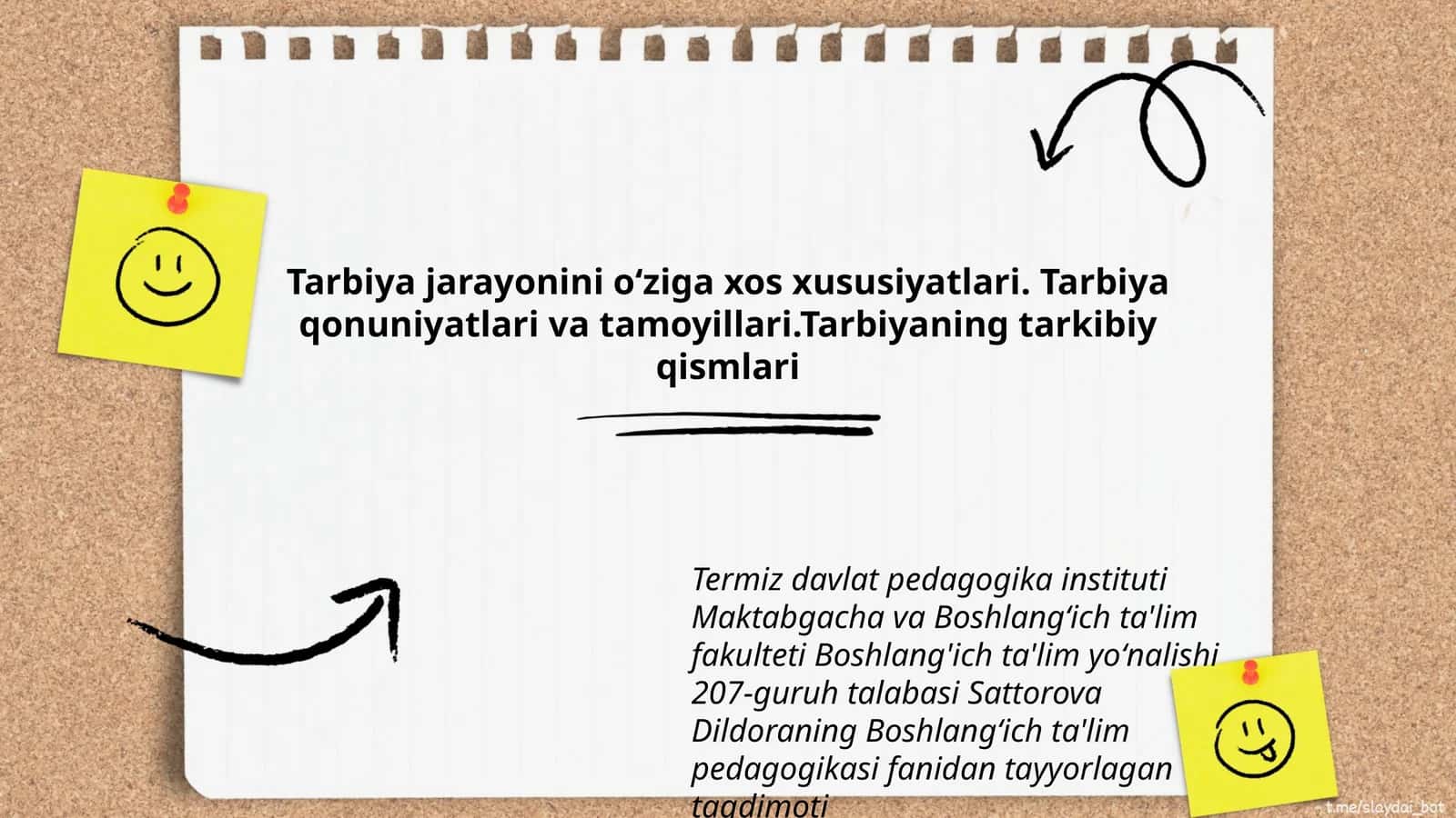Boshlang'ich ta'lim pedagogikasi fanidan tayyorlagan taqdimot 1