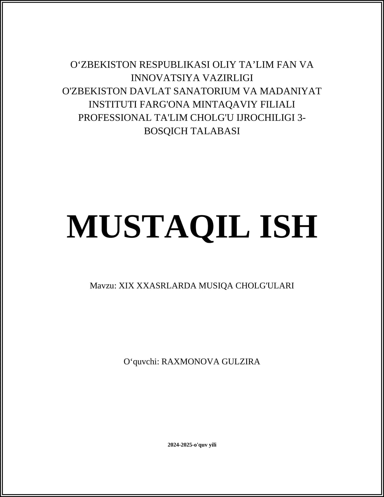 XIX XXASRLARDA MUSIQA CHOLG'ULARI 1