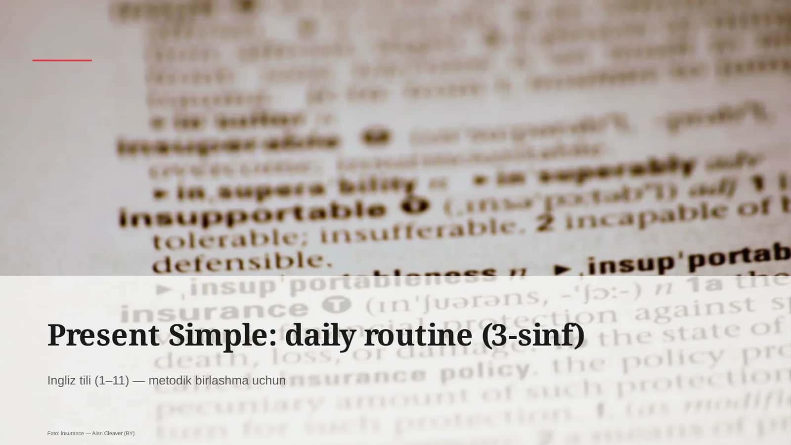 Present Simple: daily routine (3-sinf) 1